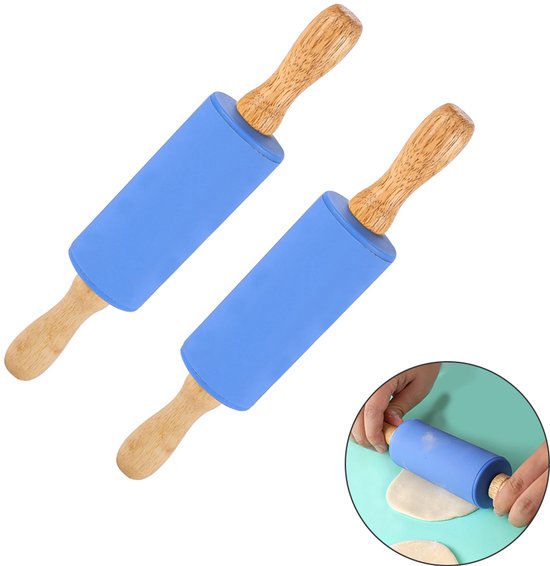 2 Teiliges Antihaft Nudelholz Silikon Nudelholz Kleines Nudelholz Mini Silikon Nudelholz Für Kinder Bastelprojekte Backzubehör 23 X 4,5 X 4,5 Cm
