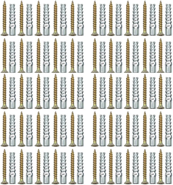 50 Teiliger Verzinkter Selbstbohrender Trockenbauanker Spreizdübel Aus Eisen Spreizrohr Aus Eisen 32 X 8 Mm Mit Schraube 40 X 5 Mm Gezahnt Für Gi