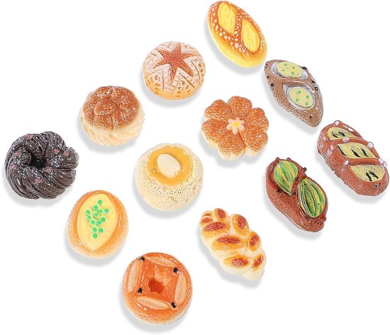 Set Mit 24 Brotmagneten Für Den Kühlschrank. Niedliche Mini Brote. Dekorative Accessoires Für Den Kühlschrank. Kleine Dekomagnete Für Die Küche.