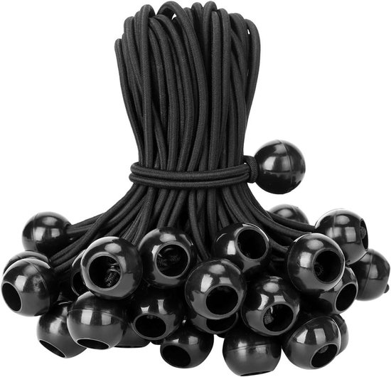 50er Packung Elastische Kordeln Mit Kugel Elastische Befestigungsbänder Für Planen, Campingzelte, Pavillons, Banner, Partyzelte, Gardinenhalter,