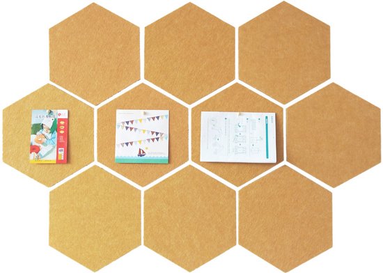 10 Sechseckige Hintergründe Zum Aufhängen Von Fotos Und Zur Wanddekoration, Plus Eine Schachtel Reißzwecken. 300 × 260 × 6 Mm