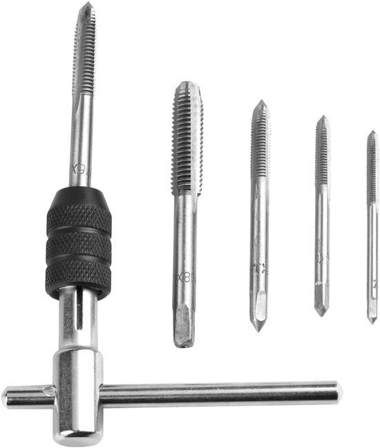 5 Teiliger Metrischer Handgewindebohrersatz M3 M4 M5 M6 M8, Gewindebohrersatz Aus Stahl
