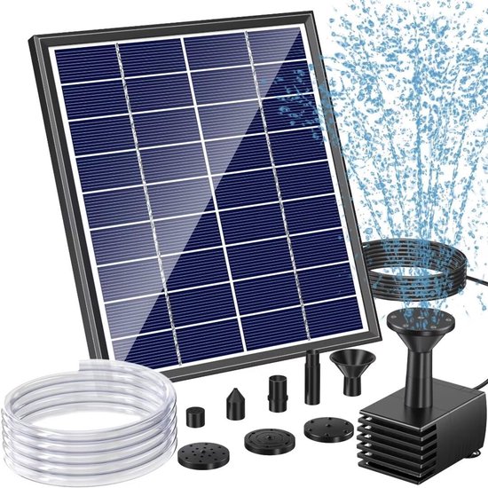 6 Watt Solar Gartenbrunnen, Solar Teichpumpe Mit Filter, Solar Brunnenpumpe Mit Akku, Solarpumpe, Schwimmender Gartenbrunnen, Mini Teich