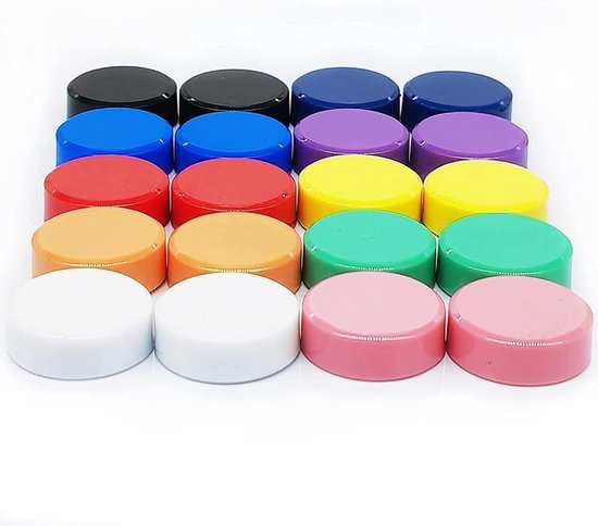 Set Mit 20 Starken Kühlschrankmagneten, Kleine Runde, Farbenfrohe Dekomagnete Für Kühlschrank, Whiteboard, Schule, Büro (10 Farben)