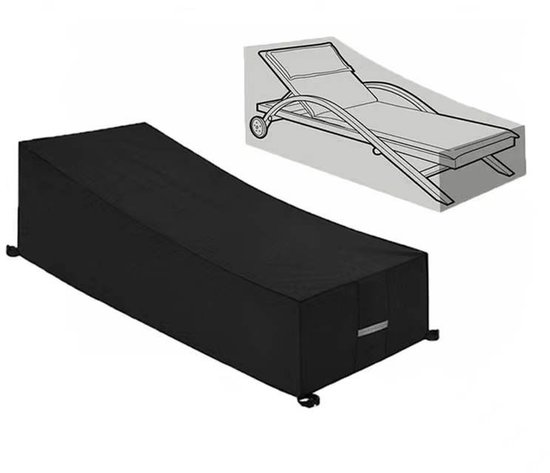 Sonnenliegenabdeckung, Schwarz, 210 X 75 X 40/80 Cm