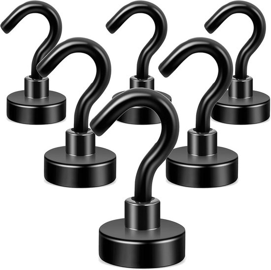 Magnethaken 6er Pack Neodym Magnethaken Magnete Ohne Bohren Spurlose Aufbewahrungshaken Starke Magnethaken Für Küche, Camping, Spinde, Büro E25 (