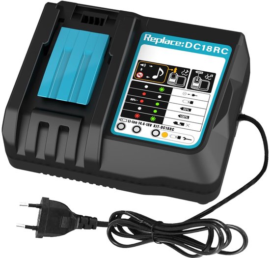 Für Das 3a Ladegerät Dc18rc Für Makita 18v Ladegeräte, Kompatibel Mit Makita 14,4v 18v Akkus Bl1850b, Bl1850, Bl1840, Bl1830, Bl1820, Bl1415n, Bl