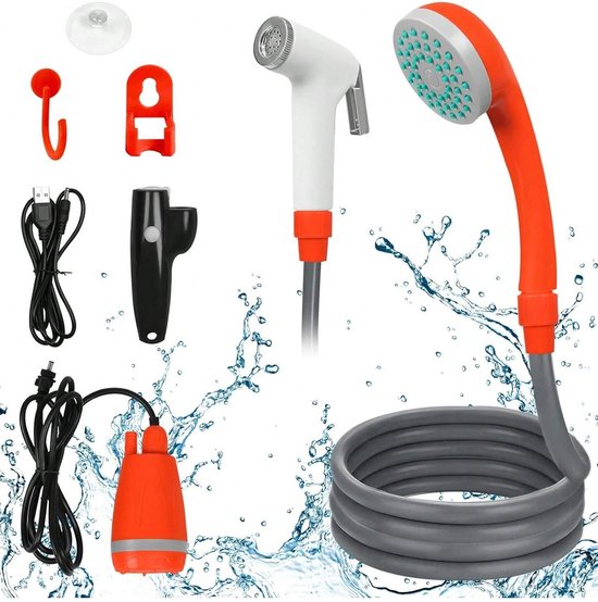 Campingdusche Mit Pumpe, Tragbare Campingdusche Mit Akku, Tragbares Duschset Für Drinnen Und Draußen, Strand, Reisen, Autowäsche
