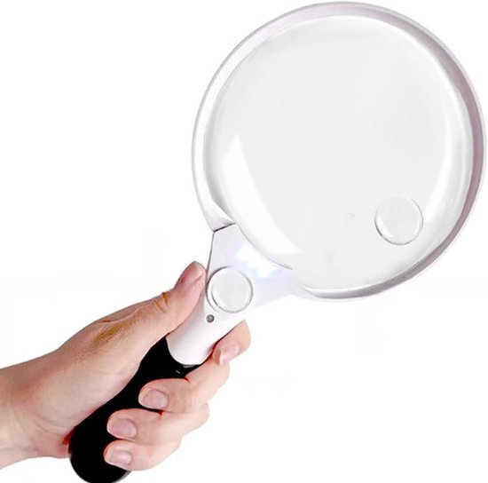 Beleuchtete Lupe (2x, 4x, 25x), Große Lupe, 3 Led Handlupe Für Senioren