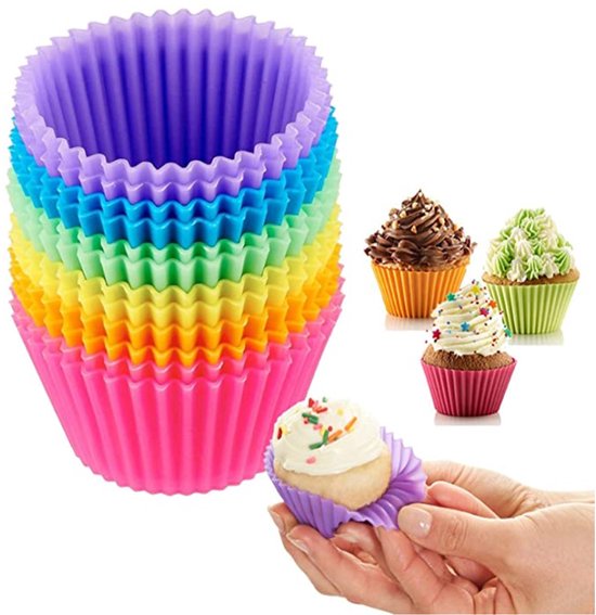 12 Teiliges Silikon Muffin Set Silikon Backformen Mehrfarbige Mini Cupcake Formen Kuchenformen Silikon Kuchenformen Wiederverwendbar 7 Cm Für Muf