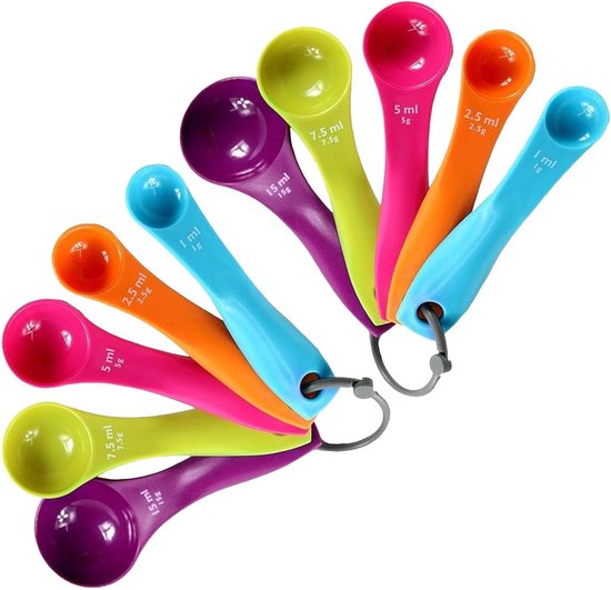 2 Teiliges Set Grammlöffel, Grammlöffel Aus Kunststoff In Verschiedenen Größen Und Farben, Für Flüssigkeiten Und Pulver In Der Küche Und Zum Back