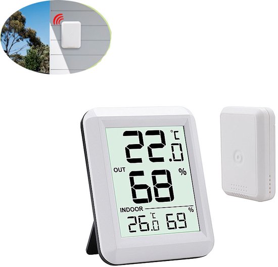 Hygrometer Digitales Hygrometer Für Innenräume Feuchtigkeitsmesser Für Innen Und Außen Kabelloses Thermometer Und Feuchtigkeitsmesser Mit Außense