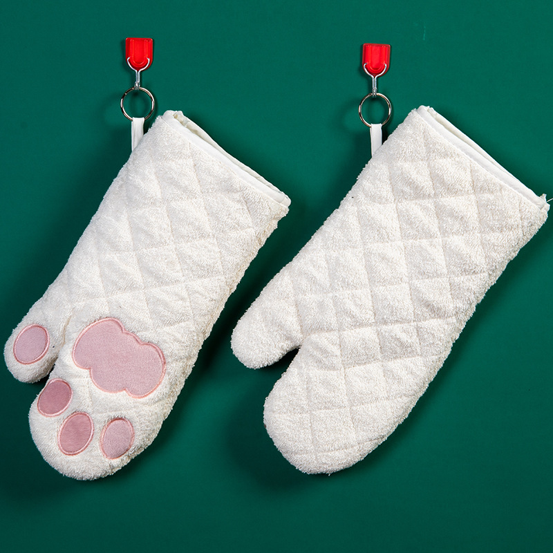 Topflappen, 1 Paar, Beige, Niedliches Design, Hitzebeständig, Hitzebeständiges, Gestepptes Baumwollfutter, Topflappen Für Die Küche