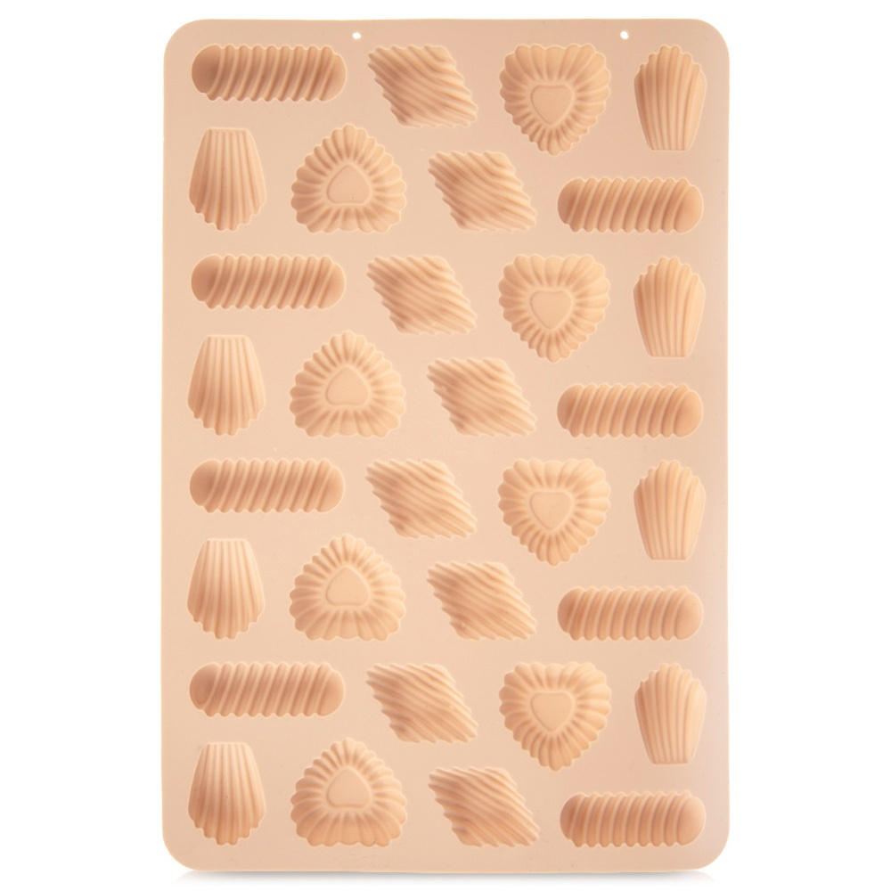 Beige Silikon-keks- Und Pralinenform, 31 X 21 X 1,5 Cm