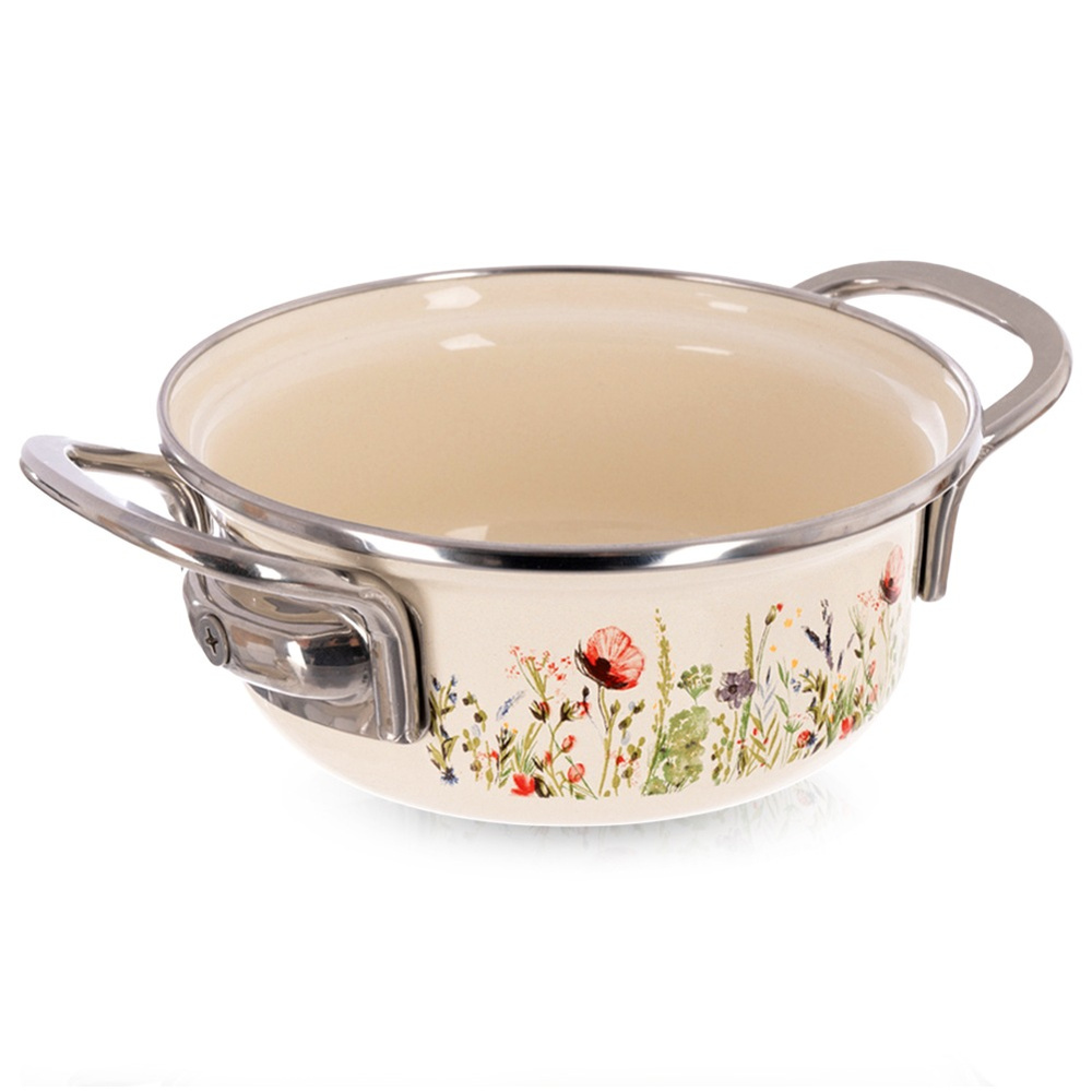 Maki-topf Aus Cremefarbenem Emaille, 14 Cm, 600 Ml
