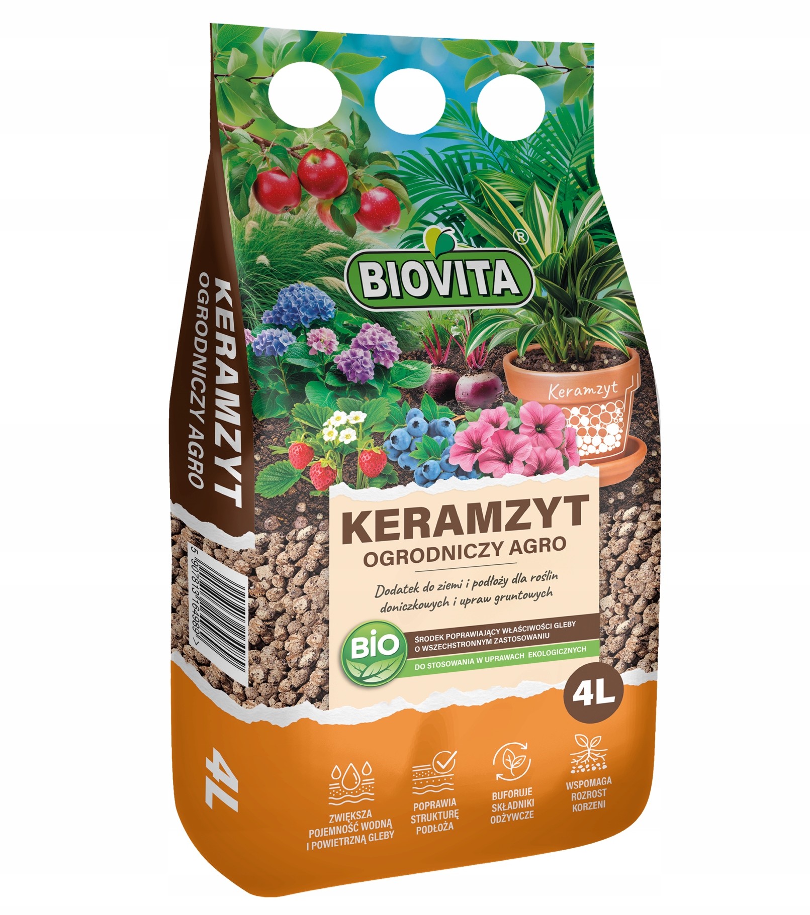 Biovita Blähton Für Den Garten, 4–8 Mm, Topfpflanzen, Effizient, Rein, 4 L