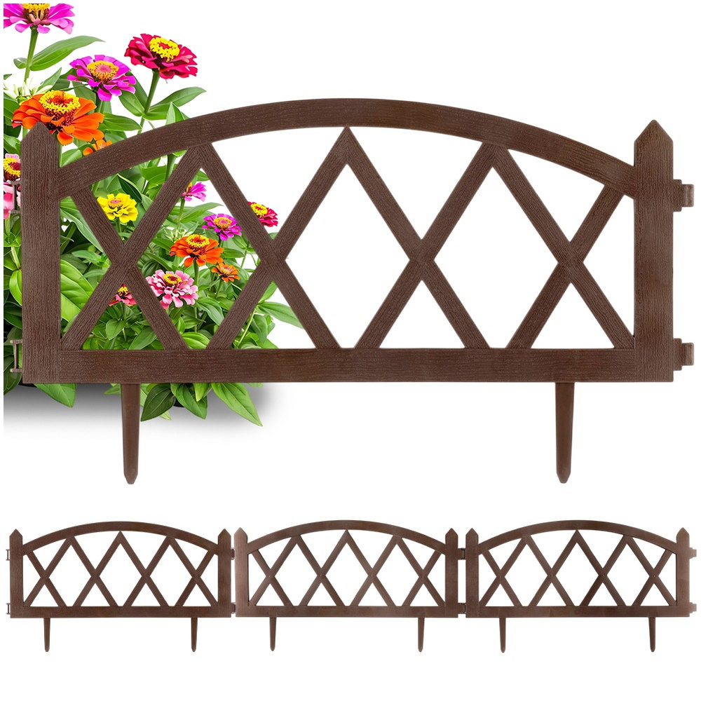 Brauner Gartenzaun 57x25 Cm 4 Stück.