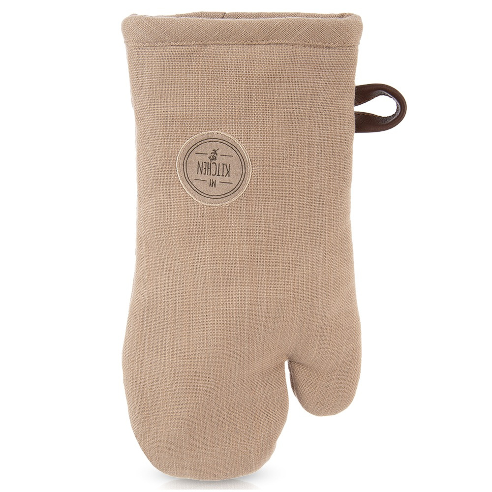 Ofenhandschuh Aus Baumwolle Mit Magnet, Braun, 32 Cm