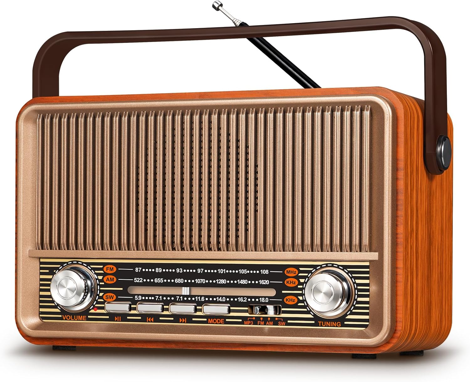 J-120 Vintage-radio, Tragbares Am/fm/sw-radio Mit 1800-mah-akku Oder Netzanschluss, Bluetooth-radio, Vintage-retro-radio Mit Usb-/