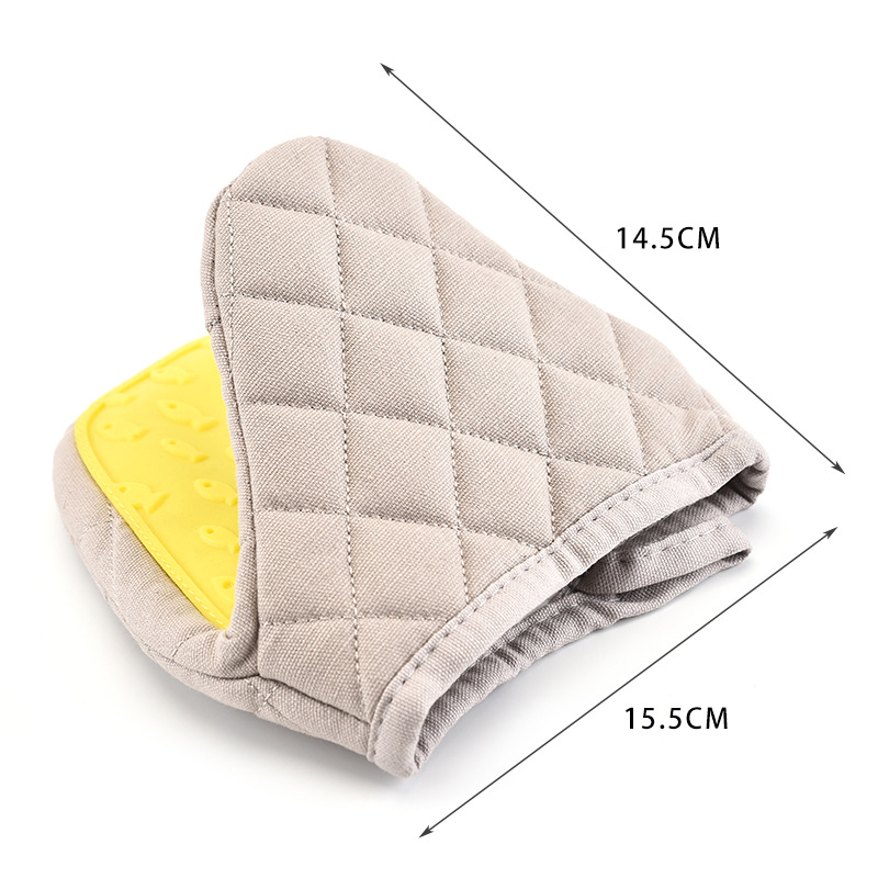 2er-pack Mini-ofenhandschuhe Aus Rutschfestem, Hitzebeständigem Silikon, Gelb Mit Aufhängeöse, Mikrowellen- Und Ofenfest, Topflappen