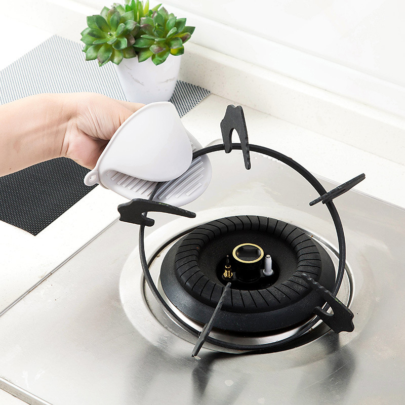 Paar Silikonhandschuhe, Grau, Mit Doppelgriff, Für Töpfe Und Pfannen, Mikrowellenhandschuhe, Hitzebeständige Handschuhe, Für Den Küchengrill