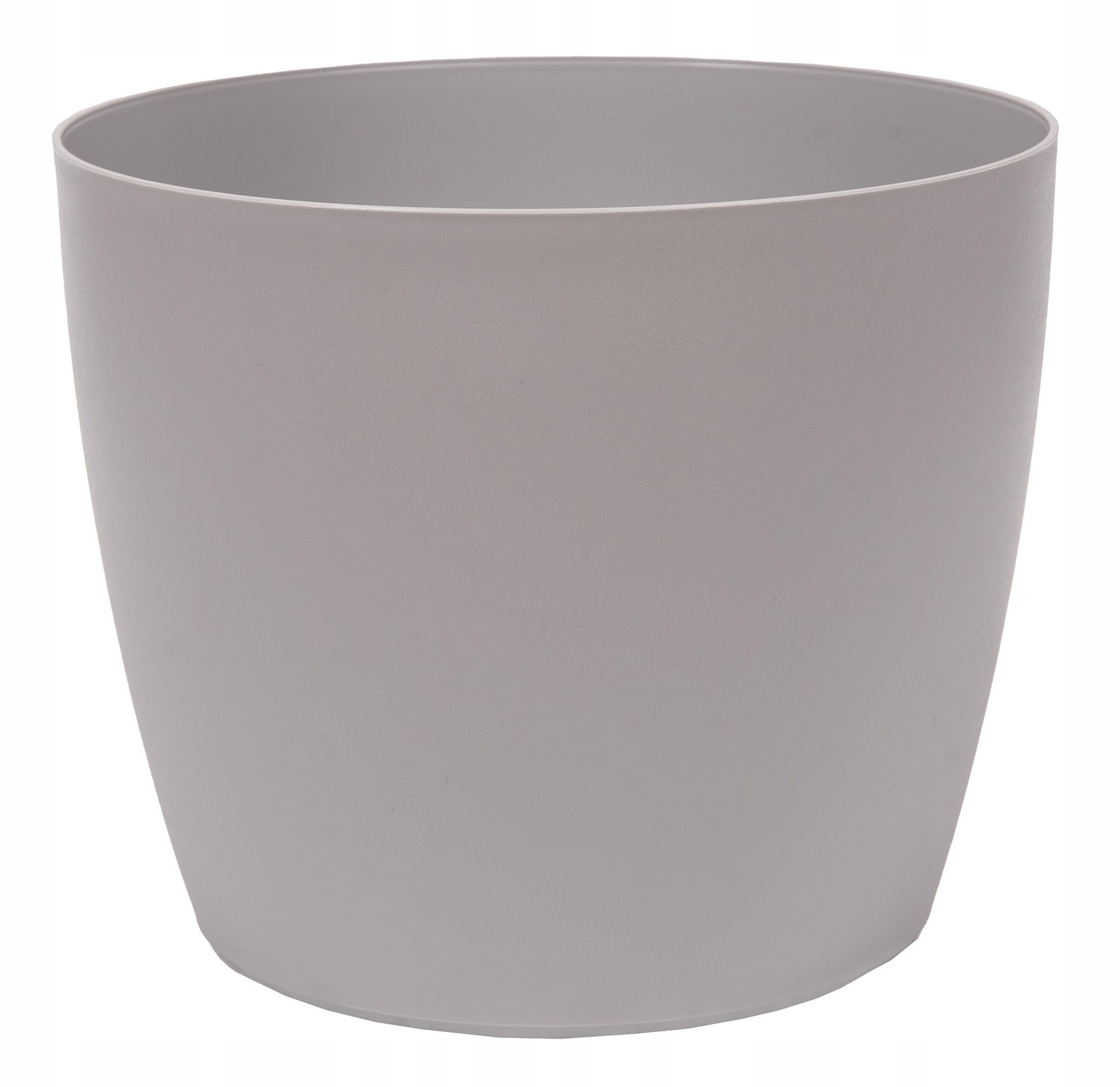 Kunststoff-blumentopf Mit Rundem Deckel, Glatt, Grau, 19 Cm, Mati