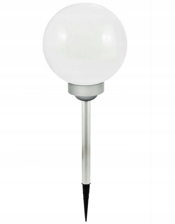 Solar-gartenlampe, Mit Kugeleinsatz, Rgb, Silber, 22,5 Cm, 1 Stück.