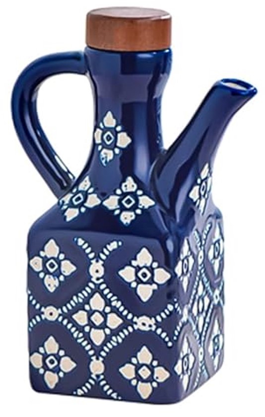 Keramische Olivenöl Spenderflasche 8,5 Oz (ca. 241,0 G) Küchenkaraffe Mit Griff Und Korken, Dekoratives Öl Und Essigspender Set, Olivenölbehälter