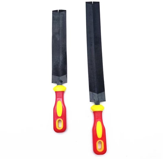 Diamantförmige Feile (15 Cm / 20 Cm) Rot Gelber Griff Kettensägenfeile, Feinzahnige Stahlfeile Für Die Holzbearbeitung Sägeschärfwerkzeug