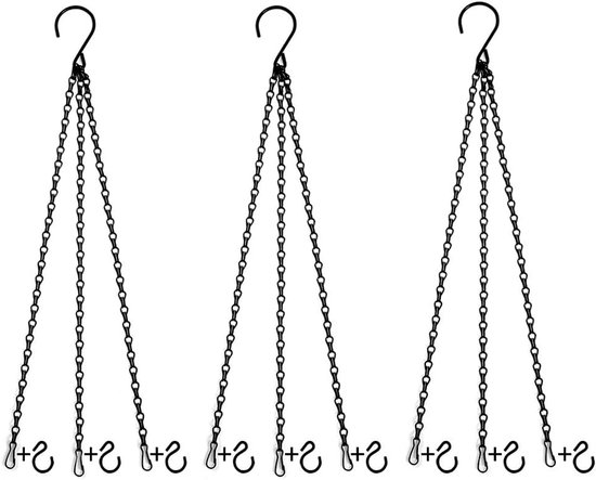 Drei Sets Mit Je 58 Cm Langen Aufhängeketten, Für Blumentöpfe, Dekorationen, Vogelfutterhäuser, Werbeschilder, Obstkörbe Und Sowohl Für Den Innen