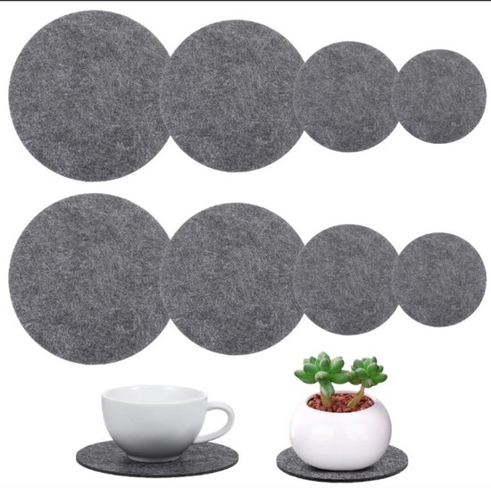 15 Teiliges Set Untersetzer Für Pflanzen (je 5 Stück À 10 Cm, 15 Cm Und 20 Cm) Saugfähige Stoffmatten: Wasserdicht, Oberflächenschonend Und Schne