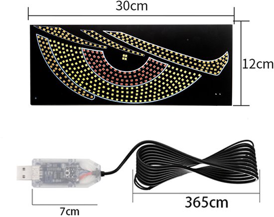 Dynamische „dämonenaugen“ Autolichter (2 Teiliges Set) Rote, Gelbe Und Weiße Led Anzeige Ausdrucksstarkes Autoaufkleber Design Universell Passend