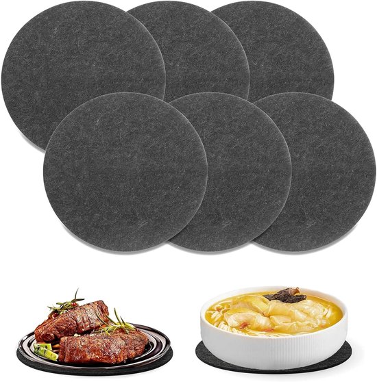 6 Teiliges Untersetzer Set, Runde Filzuntersetzer (ø 10 Cm) Als Teller Für Töpfe, Gläser, Vasen Und Tische Aus Robustem Filz