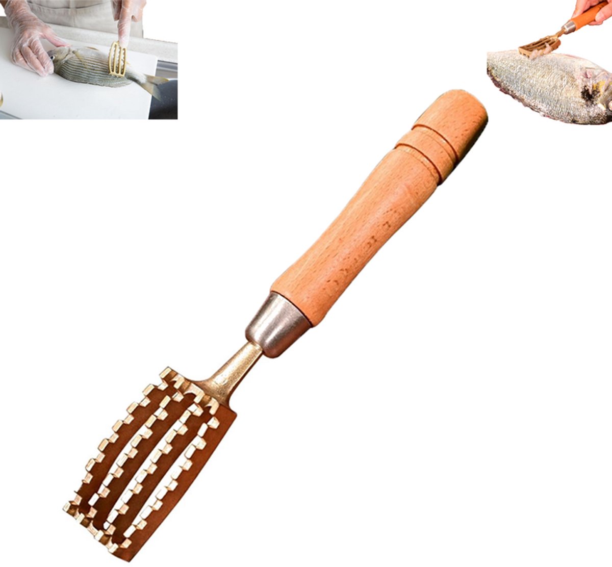 Fischschuppenentferner – Fischschuppenschaber Aus Messing – Gezahnter Fischschuppenentferner Und Entschuppungswerkzeug – Gelb – Entfernt Fischschuppen Effektiv Und Einfach
