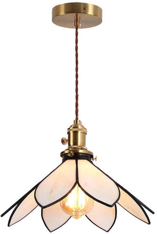 Minimalistische Tiffany Pendelleuchte Beige Creme 30 Cm Belle's Produkt