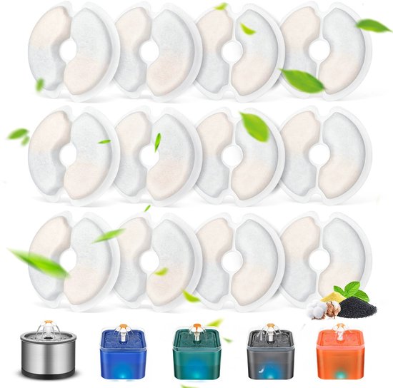 12er Packung Filterkartuschen Für Trinkbrunnen (rund Mit Kerbe) Ersatzfilterschwämme Für Katzen Und Hunde (universelle Passform)