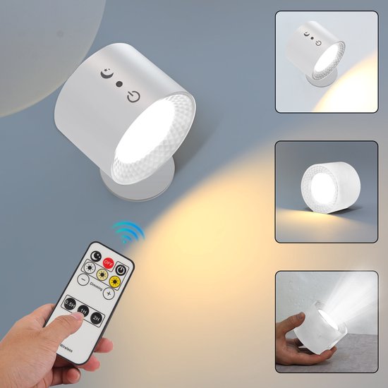 Intelligente Magnetische Wandleuchte, Usb Aufladbar, 3 Farbtemperaturen, Maximale Leuchtdauer 6 Stunden, Weiß