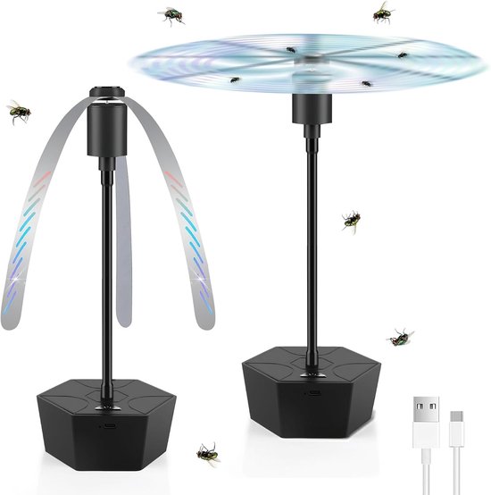 2 Stück Fliegenabwehrventilator, Anti Fliegenabwehr, Tischfliegenventilator Fliegenabwehrventilator Für Den Innen Und Außenbereich (wiederaufladb
