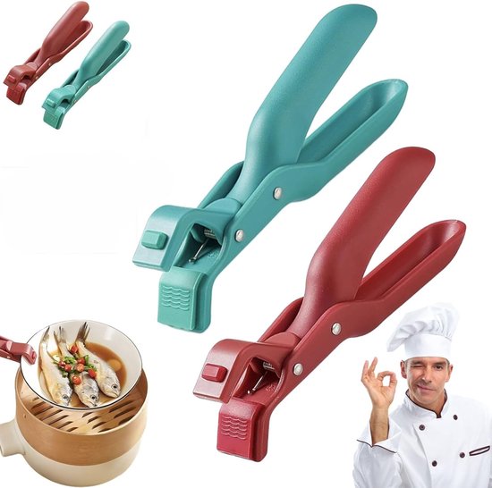 Set Mit 2 Rutschfesten Topfzangen, Multifunktionale Feuerfeste Küchenzange, Hitzebeständiger Tellergreifer Für Backofen, Heißluftfritteuse, Mikro
