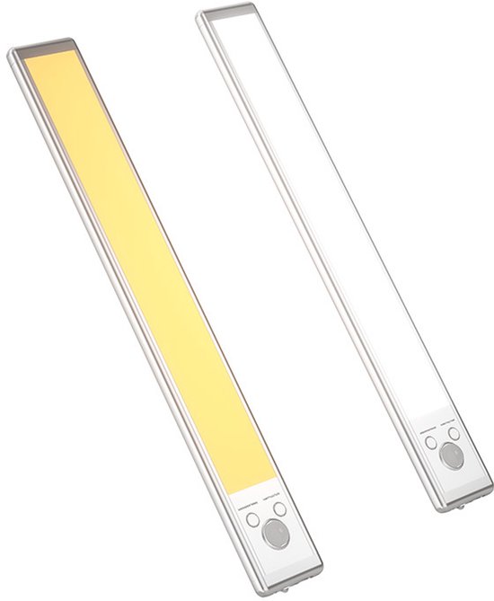 2 Stück 24 Cm Bewegungsmelder Schrankleuchten Kabellos, Usb Aufladbar Warmes Licht Für Schränke, Arbeitsplatten Und Sideboards