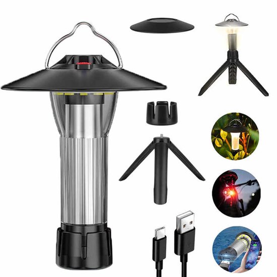 Magnetische Campinglampe Für Draußen, Wiederaufladbare Zeltlaterne, Tragbare Notbeleuchtung, Hängezeltlampe, Led Taschenlampen, Campingausrüstung