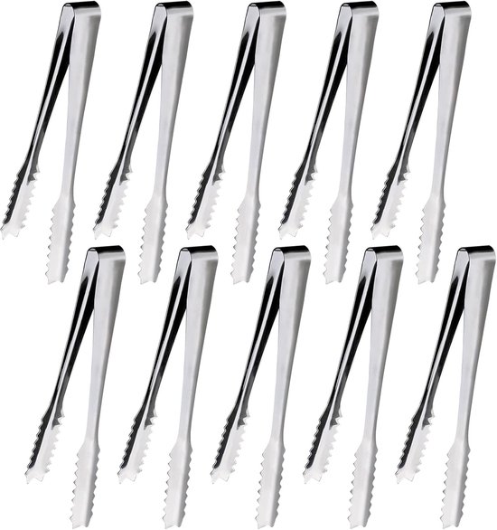 6 Teiliges Küchenzangen Set Aus Edelstahl, 15 Cm Mini Bonbonzange, Servierzange, Eiszange Für Hochzeiten, Bars Und Partys
