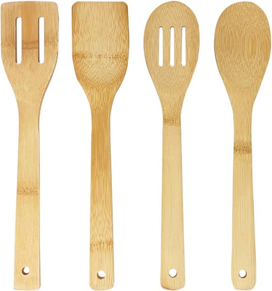 Küchenutensilien Aus Bambusholz 4 Robuste Und Stilvolle Küchenutensilien Aus Bambus: Holzlöffel, Bambusspatel, Schaumlöffel, Schaumspatel