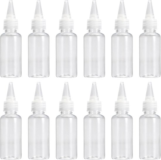 12 Teiliges Set Aus Kunststoff Quetschflaschen 100 Ml Kleine, Transparente Flaschen Auslaufsichere Saucenflaschen Mit Deckeln Für Flüssigkeiten,