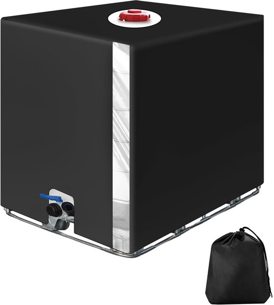 1000 Liter Ibc Tankabdeckung, Regenwassersammelplane Mit Transparenter Folie, Uv Beständig Und Staubdicht, Schwarz (116 X 100 X 120 Cm)