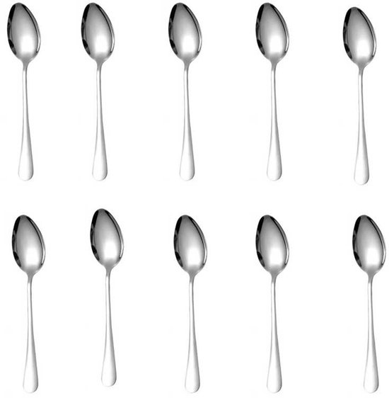 10 Teiliges Edelstahl Rundlöffel Set Rundlöffel Im Westlichen Stil Runder Esslöffel Aus Edelstahl Dessertbesteck Küchenutensilien 17 X 4,5 Cm Für