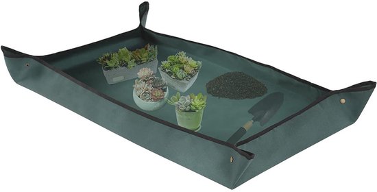 Pflanzmatte Umtopfmatte Faltbare, Wasserdichte Pflanzmatte Zum Umtopfen Grünes Oxford Gewebe 110 X 75 Cm Mit Erhöhtem Rand
