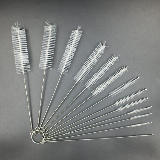 8 Zoll Nylon Rohrreinigungsbürsten Set, Lange Rohr Und Flaschenbürste, Flexible Bürsten Zur Reinigung Von Rohren, Tastaturen, Glas Und Schwer Zug