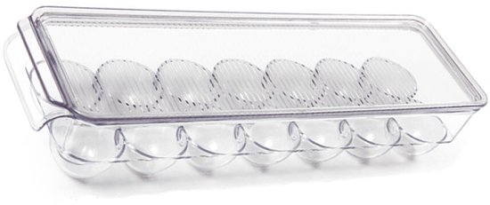 36,8 × 7,5 × 11 Cm Transparenter Eierbehälter Mit Deckel Und Griff Stapelbarer, Transparenter Eierbehälter Für Den Kühlschrank Zum Aufbewahren Un