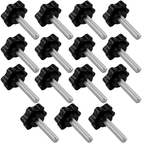 Set Mit 15 M6 × 25 Mm Schraubknöpfen, Robusten Hauptschrauben, Schwarzen Zinklegierungs Griffschrauben Für Möbel, Maschinen Und Elektronik